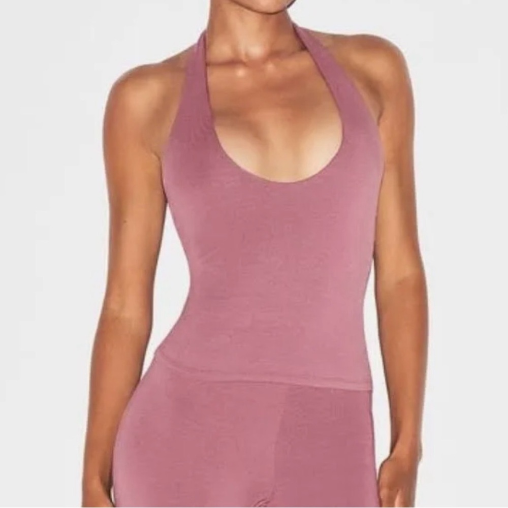 SKIMS Smooth Layers Halter Top in Redwood